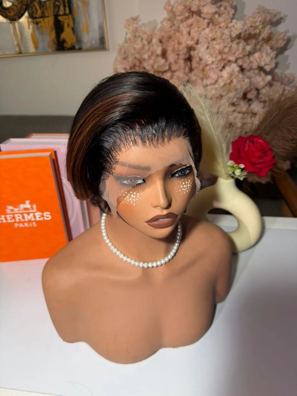 Lace Front Short Bob Wig - Black - Natural Hairline